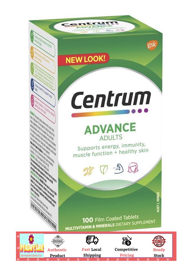 Centrum Advance For Adults 100 Tablets (Expiry Date 2025) Lazada