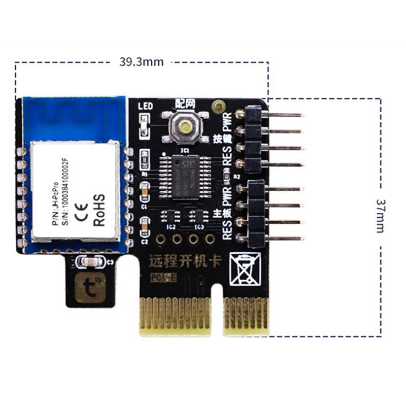 Tuya Computer Power Reset Switch PCIE Card Smart WiFi for Desktop Computer APP Remote Control for Google Home,Echo,Siri