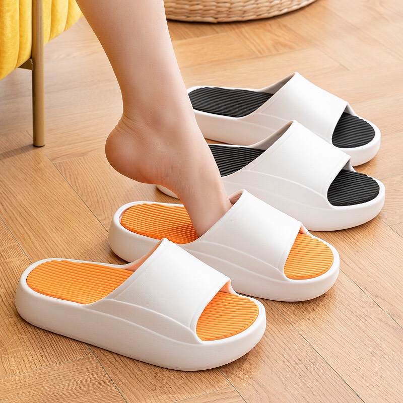 Dép bánh mì nam nữ đế cao 5cm, dép quai ngang chất liệu Eva cao cấp không thấm nước, size từ 36-45