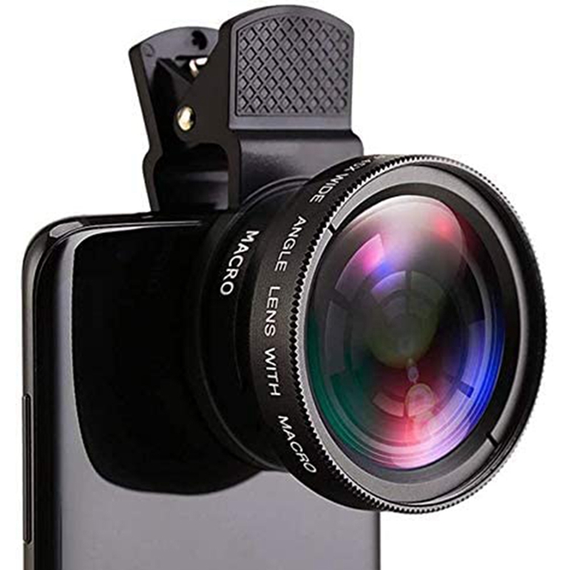 Fish eye phone lens, 0.45x phone with hd camera lens macro clip lens wide angle lens lens for camera