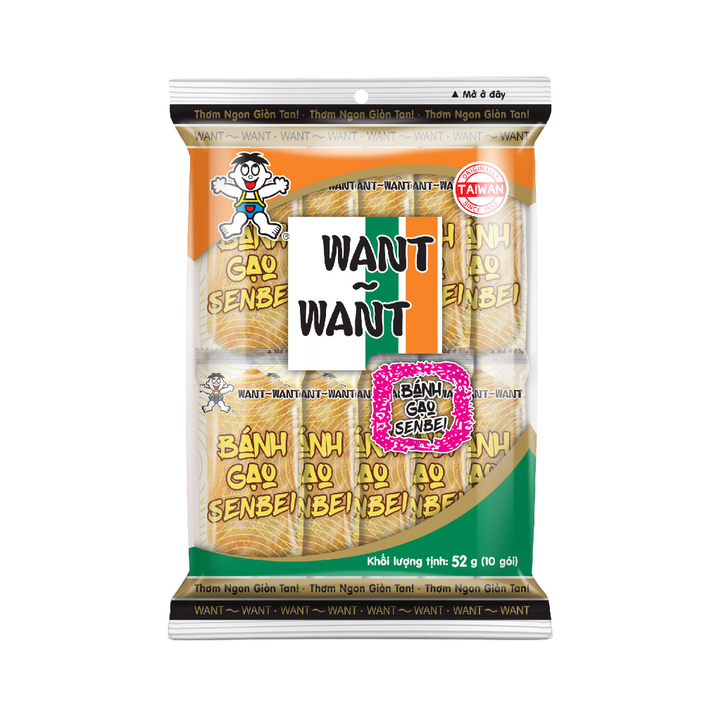 Bánh gạo Senbei want want - Bánh gạo vị nước tương 52g ăn vặt siêu ngon - Tết - đồ ăn vặt