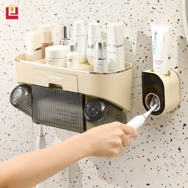 YONUO Toothbrush holder, non perforated toothpaste cup holder