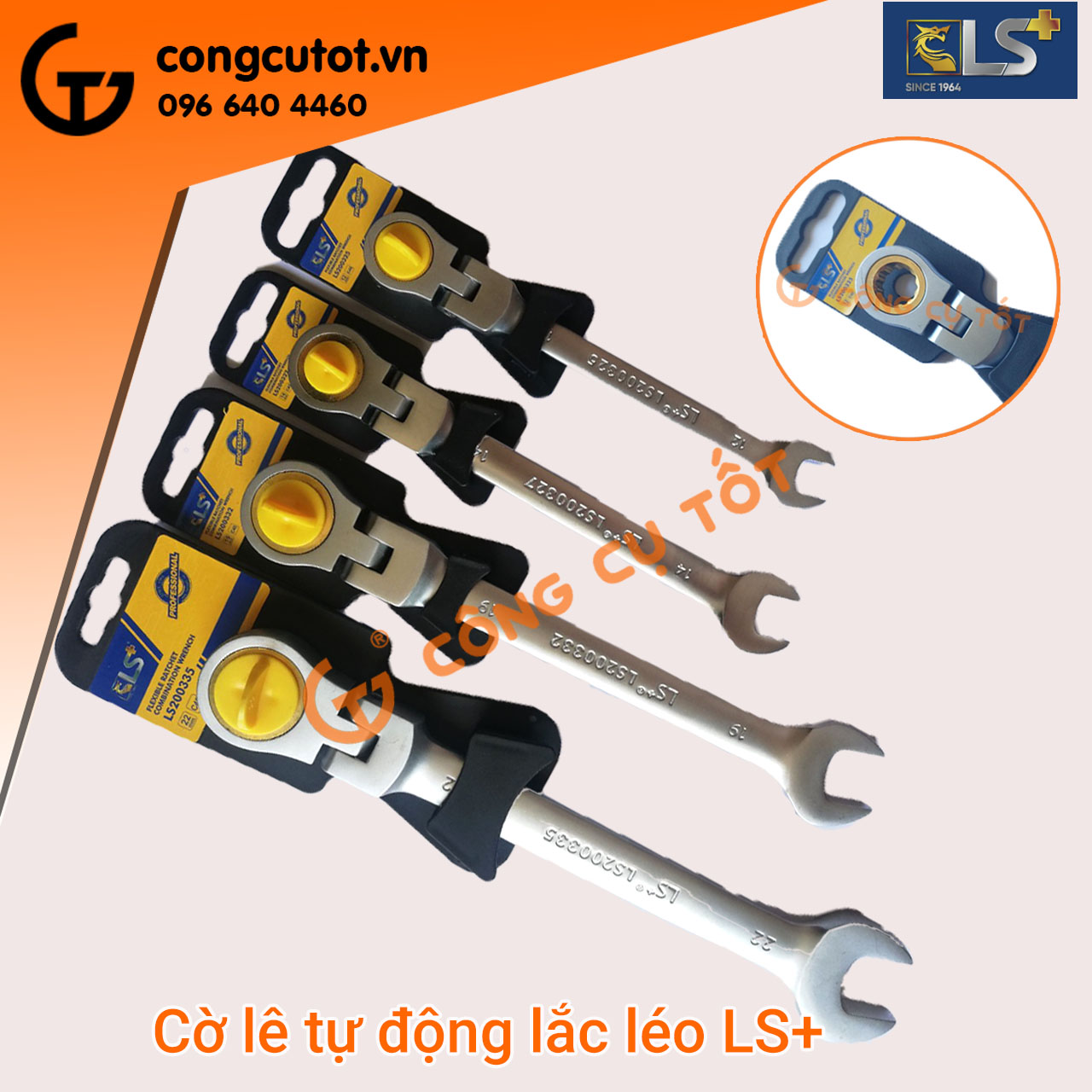 Cờ lê vòng miệng tự động lắc léo LS+