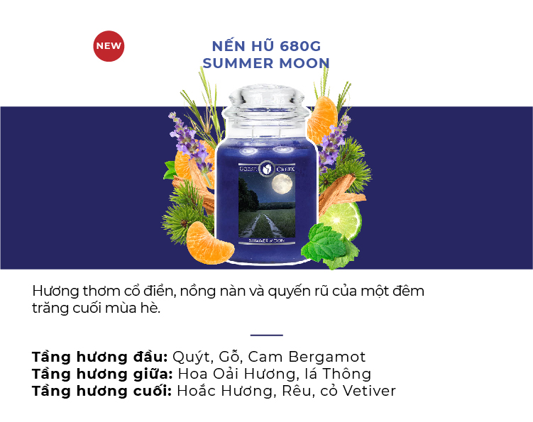 Combo Đèn Lồng Đốt Nến & Nến hũ Goose Creek 680g