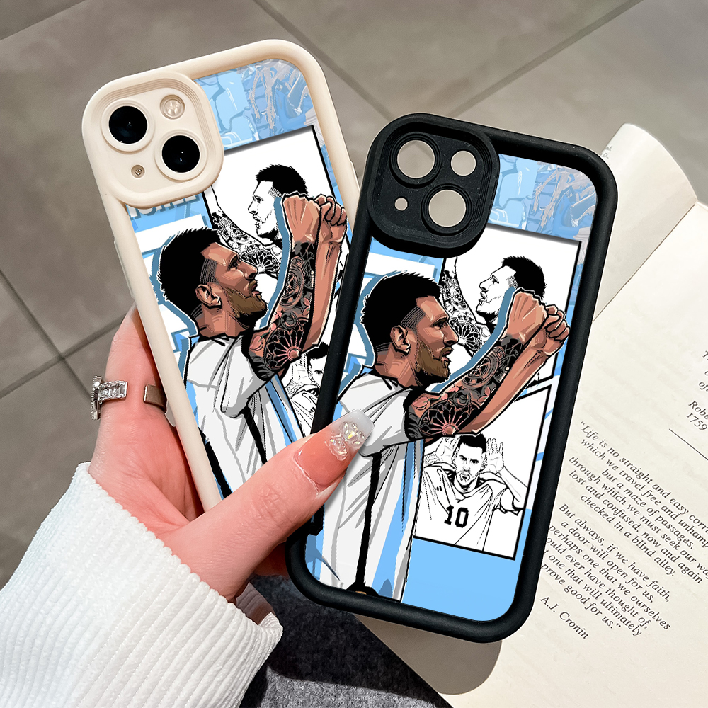 ZCSIBORUI for OPPO Reno 4 Pro 5G Back Cover Football Player Lionel Messi Pattern Soft Camera Protection Rubber Square Ladder Phone Case. 