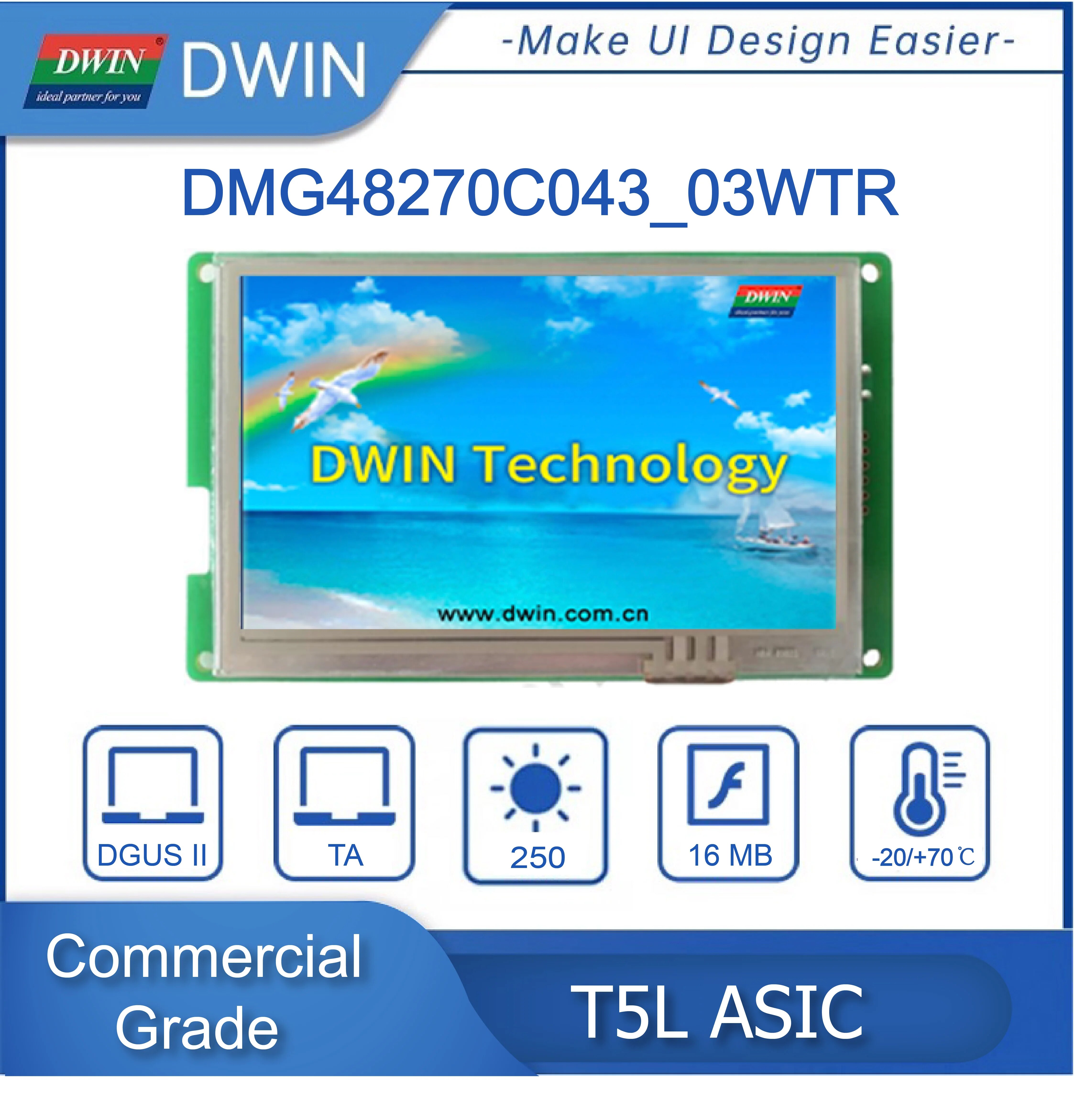 【Limited Time Only】 Dwin 4.3 Inch 480x272 Tft Lcd Display Hmi Touch Screen Smart Display Hmi Screen