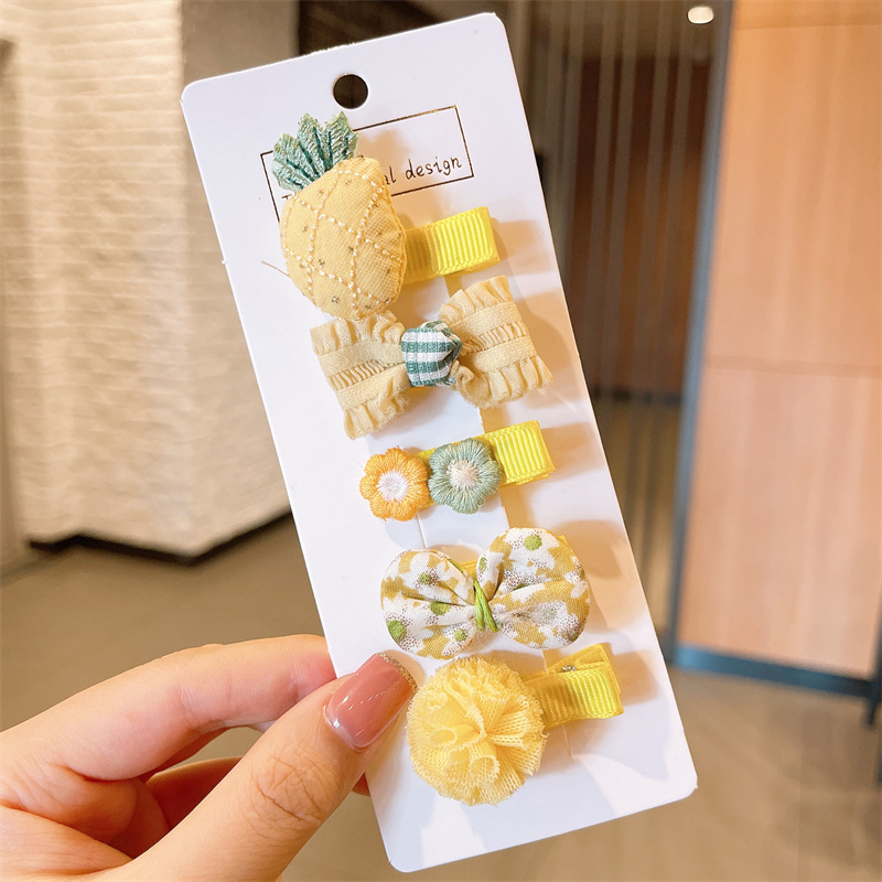 Set 5 kẹp tóc bọc vải nhiều mẫu xinh xắn cho bé gái nhiều mẫu dễ thương - Selenshop