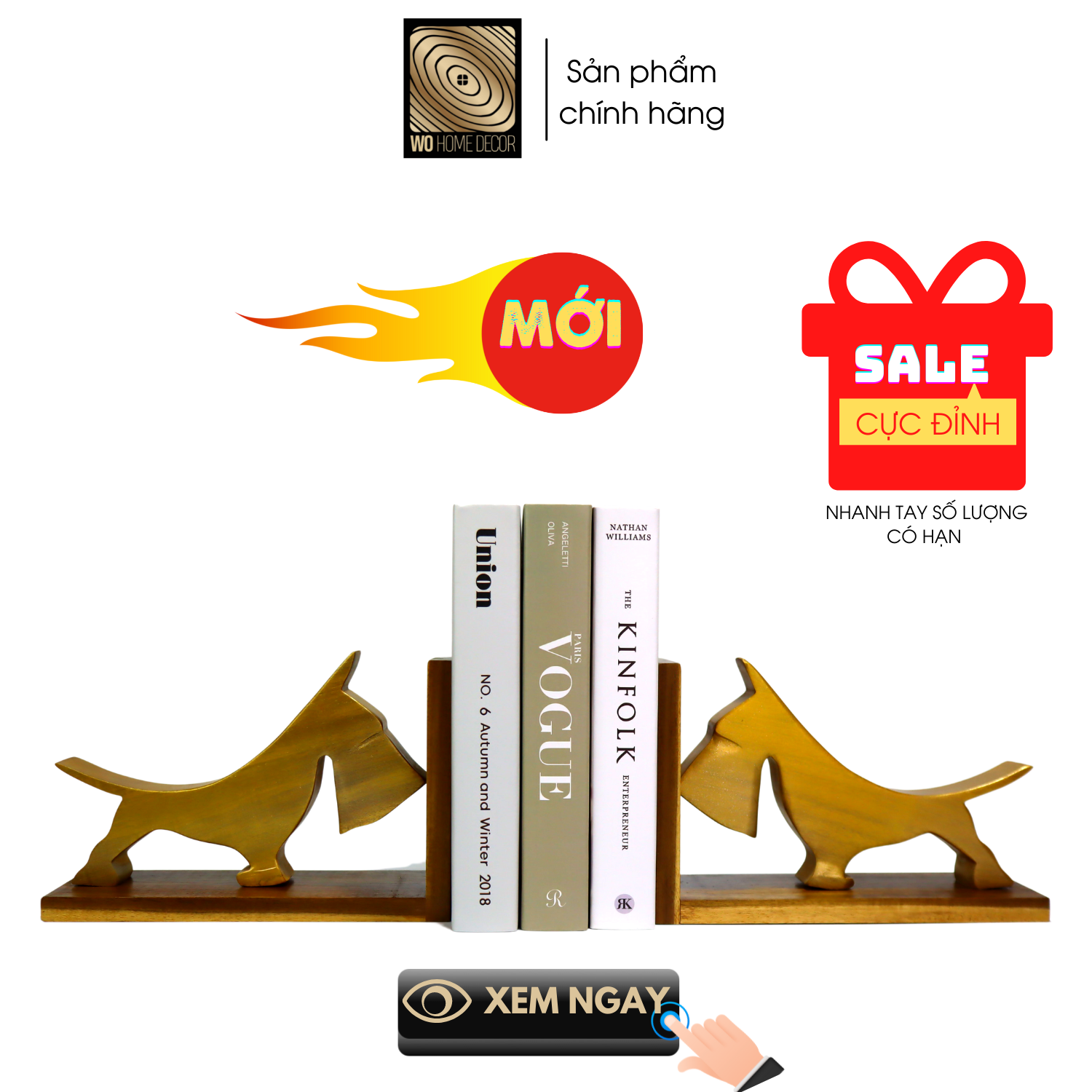 CHẶN SÁCH (BOOKEND) Cặp chó Vàng sang trọng