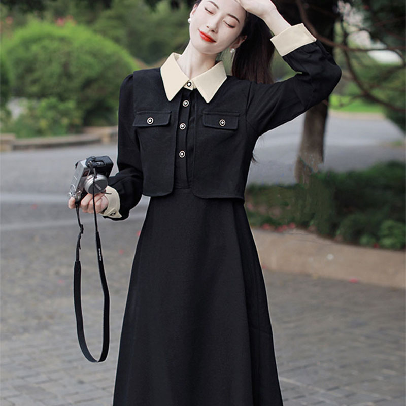 NICK French retro Hepburn black dress, slim and beautiful little black skirt, high-end