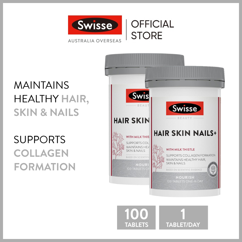 Swisse Beauty Hair Skin Nails+ 100 Tablets x 2 bottles (EXP:01 2025) |  Lazada Singapore