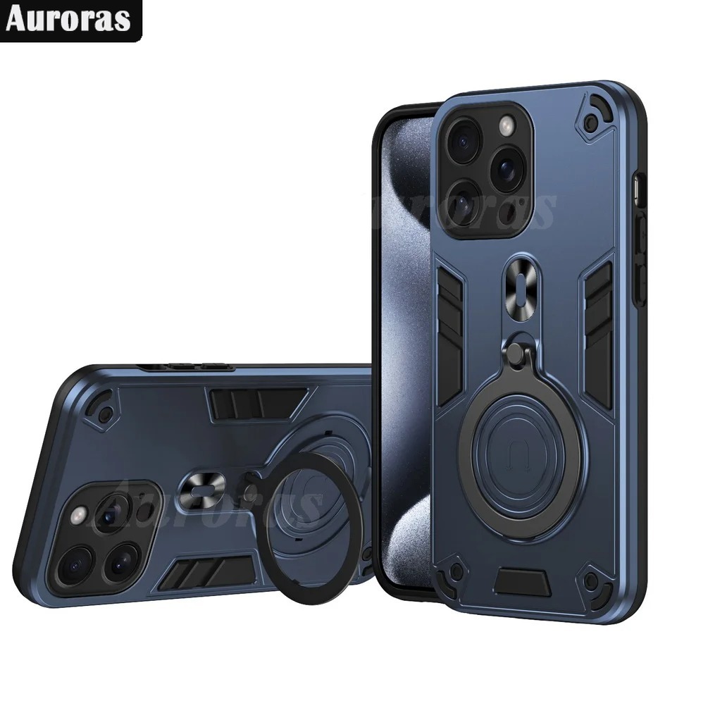 Coque De Protection Choc B-SPIN Compatible MagSafe Pour IPhone 11 à 17 Pro Max - Anti-choc, Avec Kickstand, Protection 360°