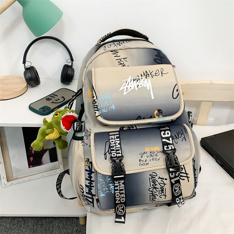 ARCTIC HUNTER Student backpack fashion graffiti large capacity backpack junior high school college student school bag