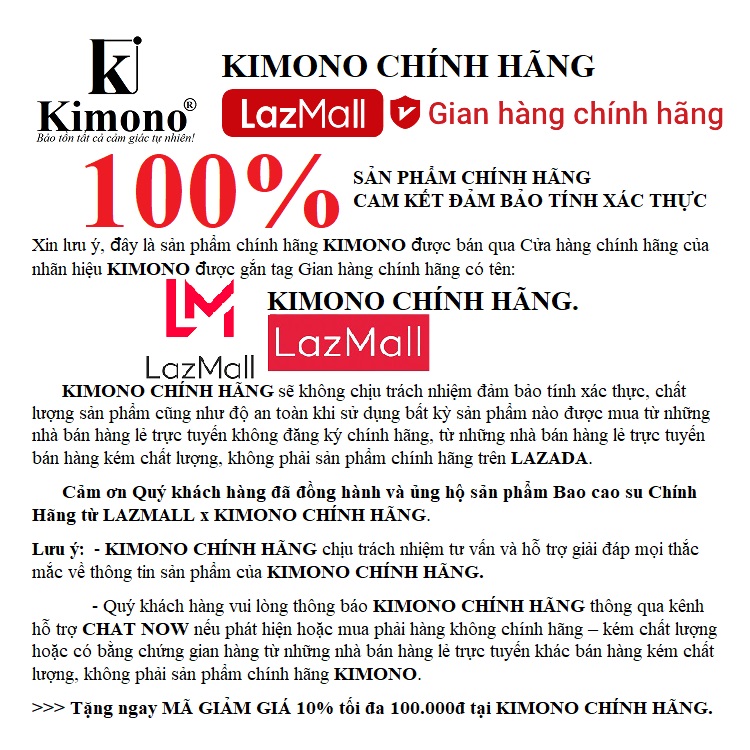[ KIMONO ] Bao cao su Kimono 0.03 Siêu Mỏng 12 bao.