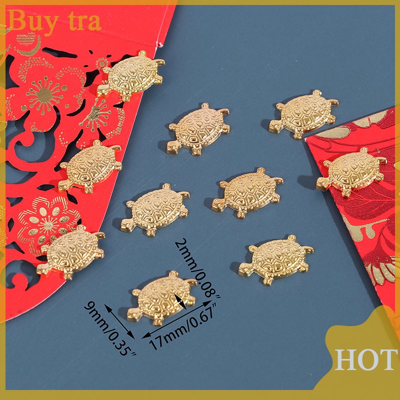 10Pcs FengShui Golden Money Turtle Japanese Lucky Tortoise for Fortune Wealth