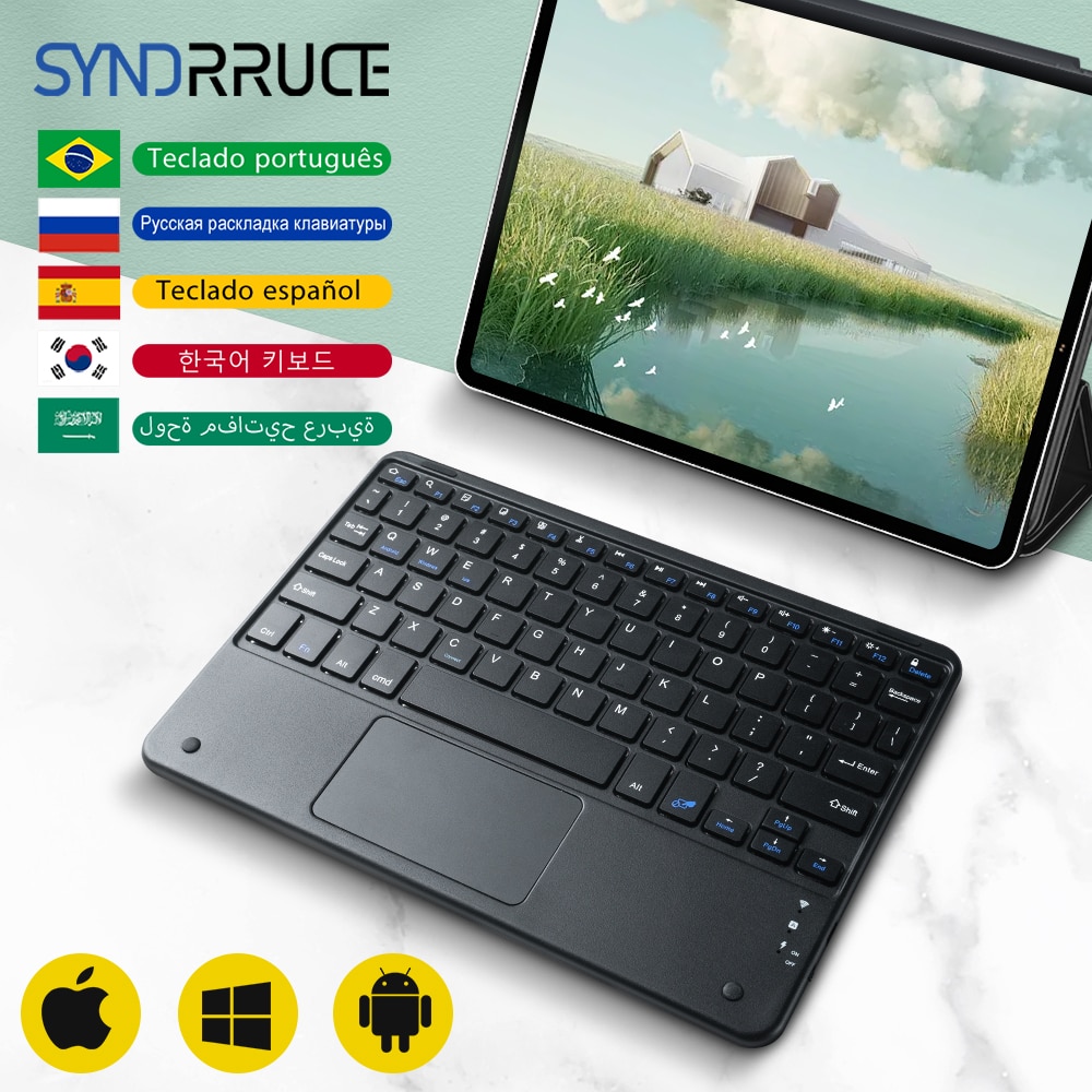 Touchpad Wireless Keyboard And Mouse Combo For Ipad Ultra Thin Protable Mini Bluetooth Keyboard Laptop, PC