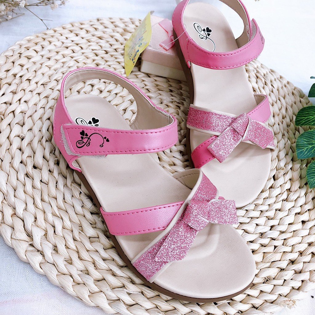 Sandal bé gái quai đan chéo phối nhũ - drg000500 21505