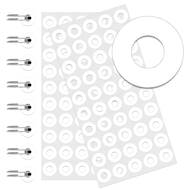 SelfAdhesive White Hole Reinforcement Stickers,1/4In Diameter Hole