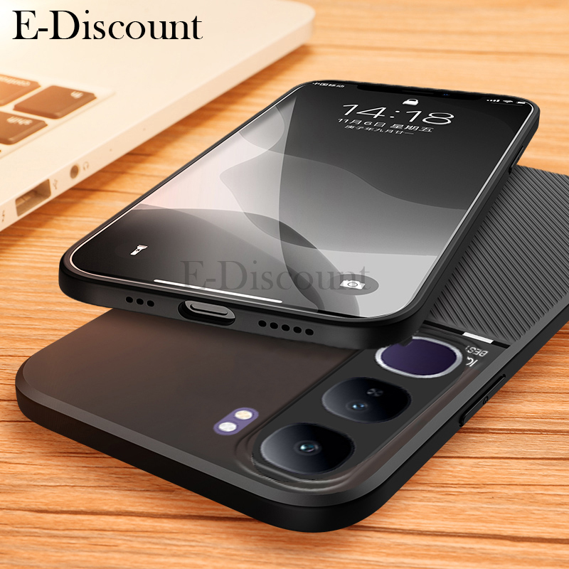 New Phone case Vivo V40 Lite Pro Back cover Rough Cross Patterned Magnetic Soft Silicone Leather For Vivo V40 Pro V40 Lite case