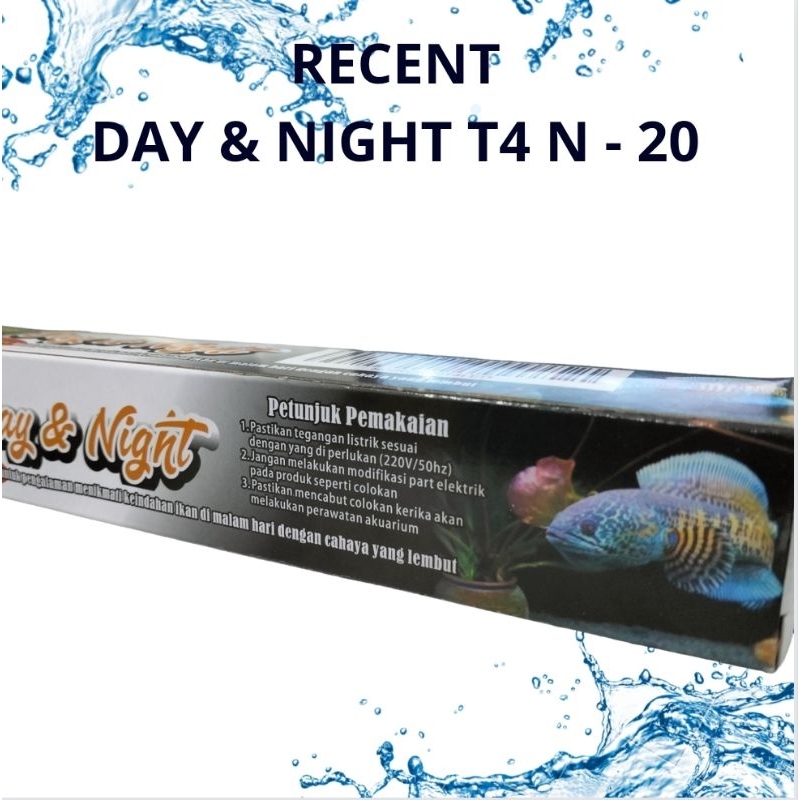 RECENT DAY & NIGHT T4 N 20 Lampu Celup Led Tanning View Aquarium Aquascape