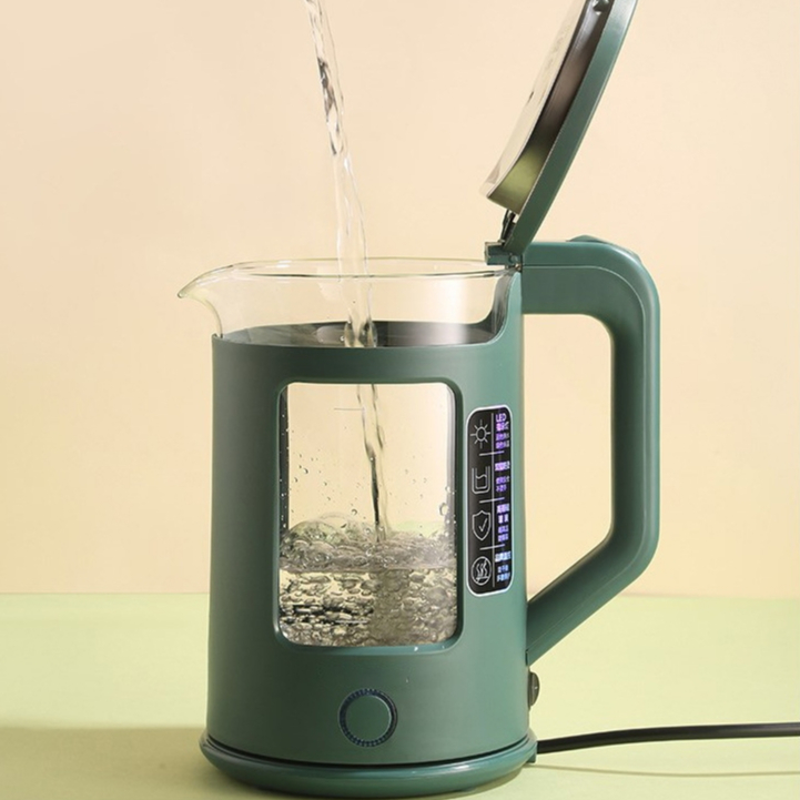 Ấm siêu tốc inox Cuckoo ST13 thủy tinh chịu nhiệt 2.5L bình đun nhanh 1500W cách nhiệt - Mẫu mới