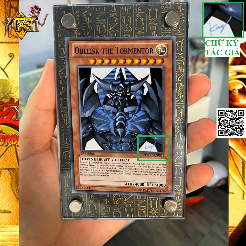 Bài vua trò chơi Lá Obelisk The Tormentor có chữ ký của tác giả Kazuki Takahashi TẶNG Sleeves bọc bài Yugi oh 1458