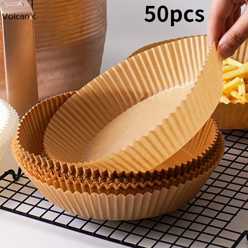 50PCS Air Fryer Paper Liner Disposable Parchment Paper for Airfryer  Oil-proof Paper Sheet 6.3 Round Non-Stick Air Fryer Liners Baking Paper  for Oven Kitchen Baking Accessories