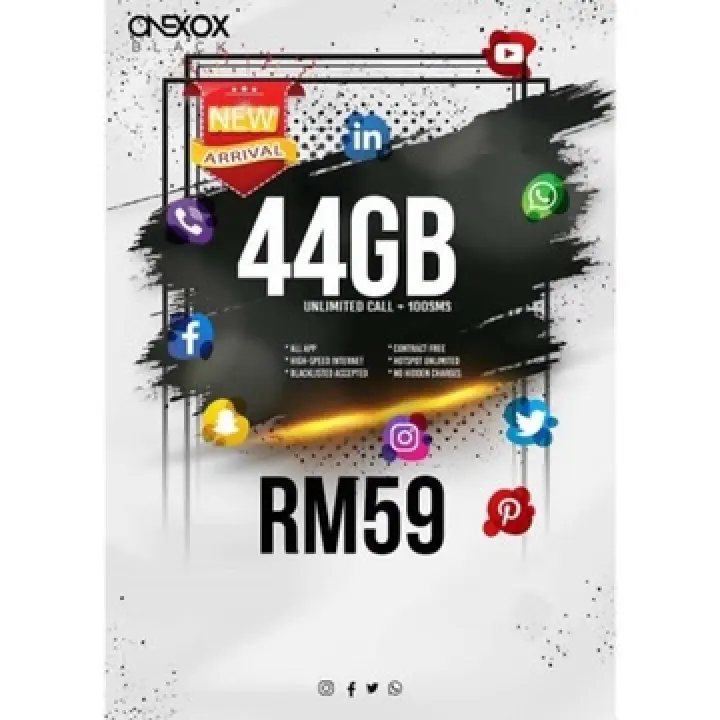 Amk Cck Postpaid 44gb Sim Card High Speed Data And Unlimited Call Malaysia Line Lazada Singapore