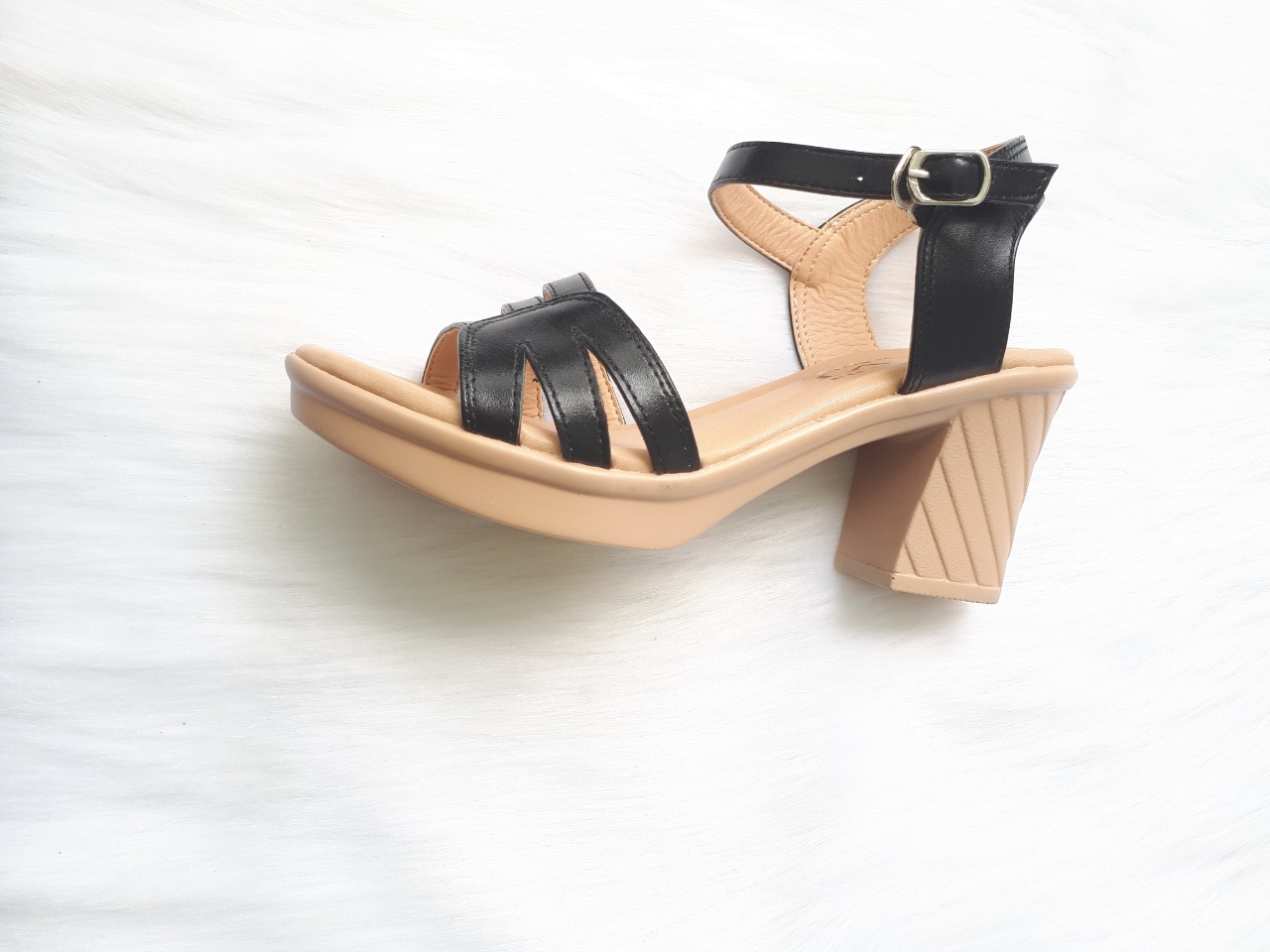 Sandal gót cao 6 phân  da bò thật cao cấp VI VI S305