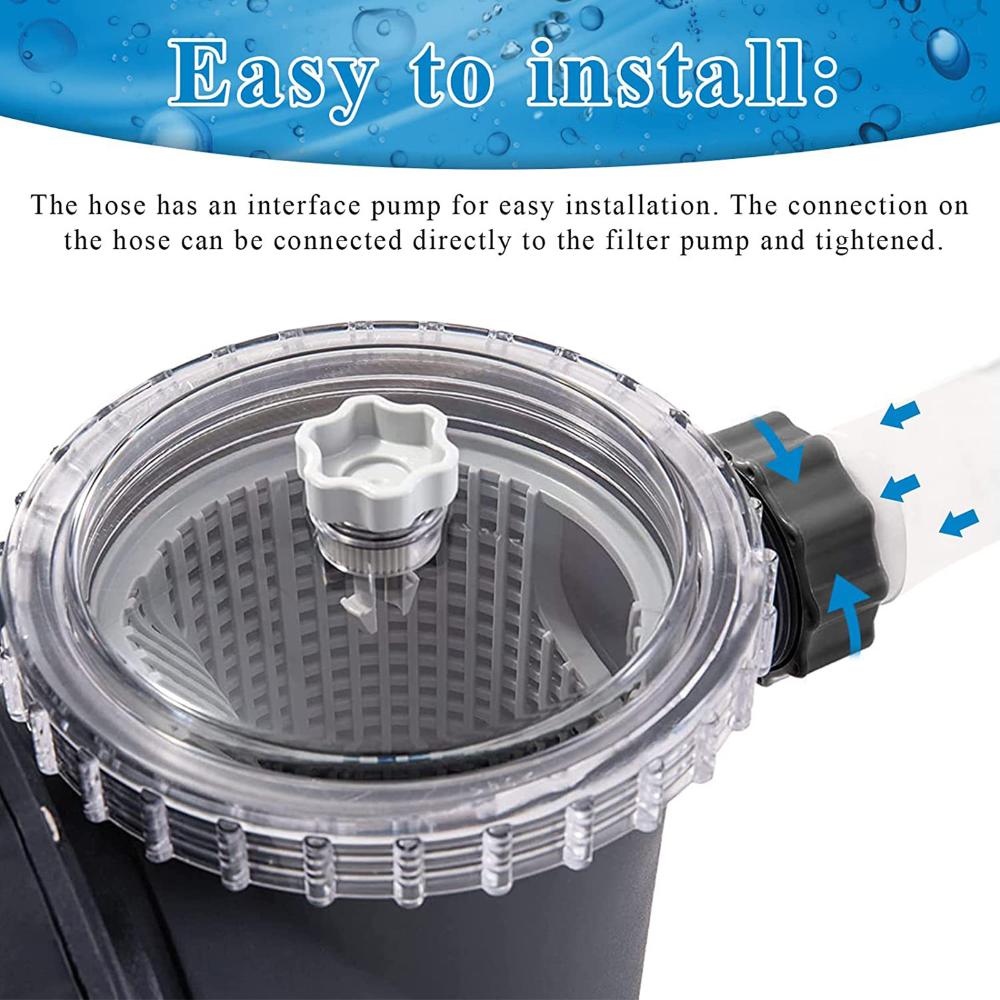 150cm Thread Connection Pump Hose with Type B Adapter Pool Sand Filters Hose Replacement Leakproof Easy To Install Accessories for INTEX