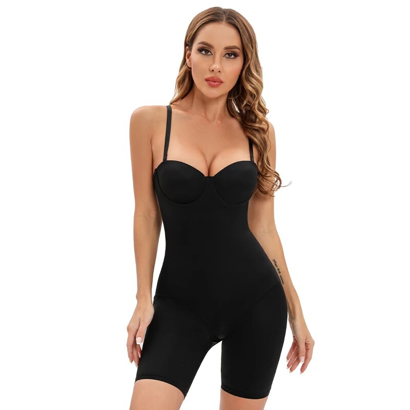 Women's Bib Jumpsuit Shapewear Bodysuit Casual Shapewear Stretch Slim Nude Bodysuit Bodysuit