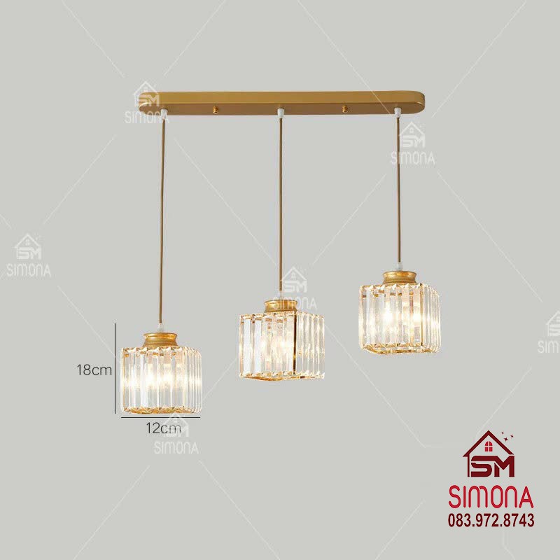 Bộ 03 Đèn Thả Trần Trang Trí Pha Lê SIMONA DT 9575