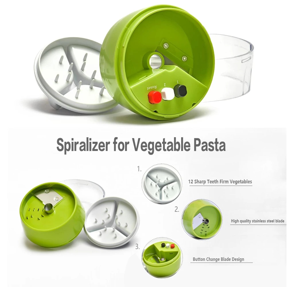 【Worth-Buy】 4 In 1 Spiralizer Vegetable Grater Portable Handheld Veggie Slicer Kitchen Necessaries Adjustable Cutter Salad Creative Tools