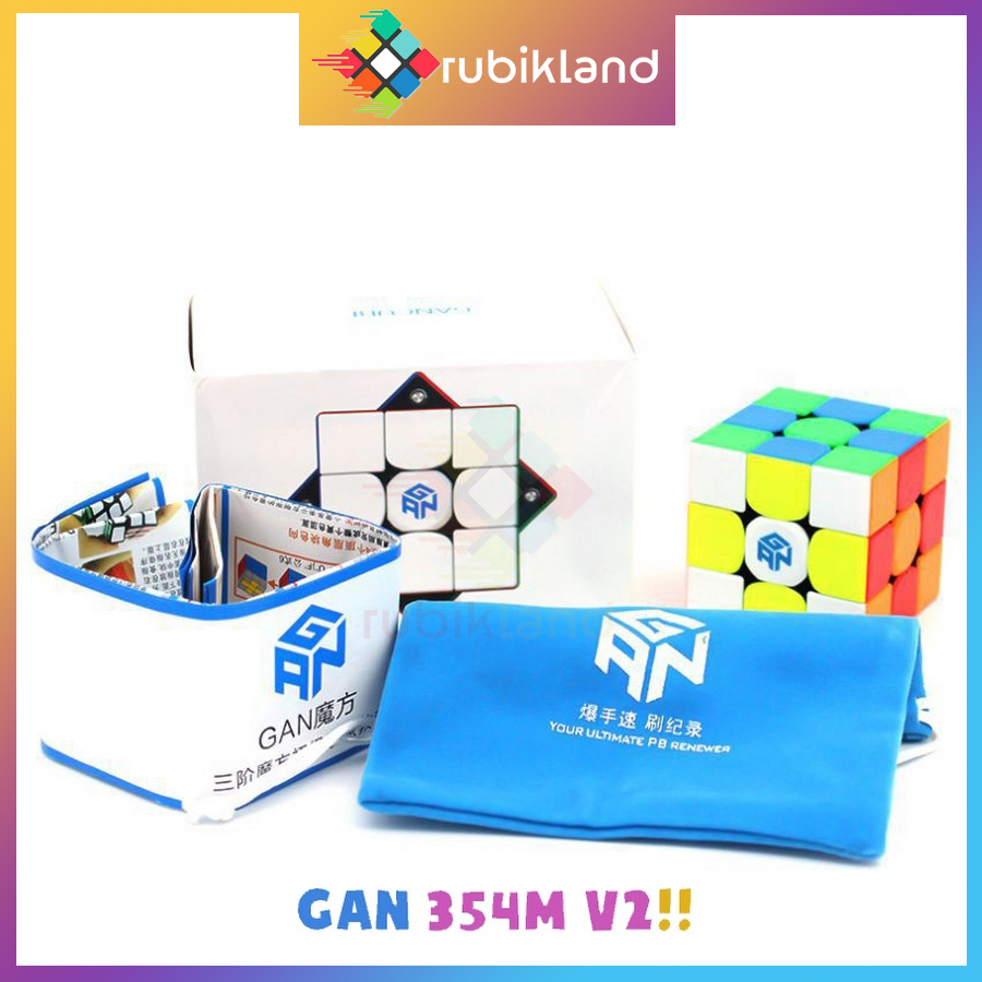 Rubik gan 354m v2 nam châm cao cấp rubic 3x3 3 tầng stickerless không viền gan 354 v2 m đồ chơi trí tuệ trẻ em