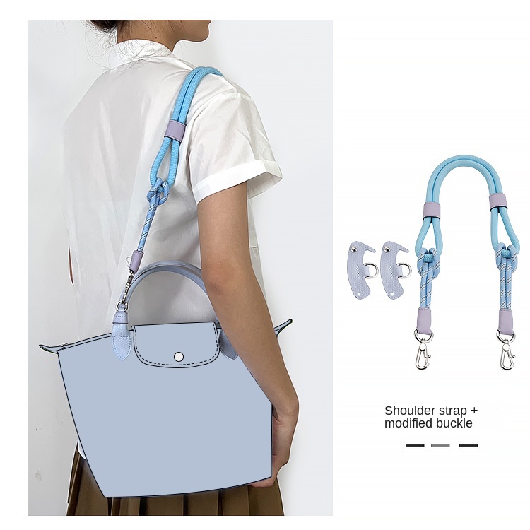Ellovado Woven Bag Strap For Longchamp Bag 2023 New 3pcs Short Handle Small  Rope Shoulder Strap Bag Free Of Punching