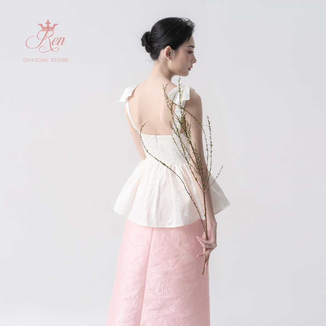 REN BY TEE - Chân Váy Dài Gấm Hoa