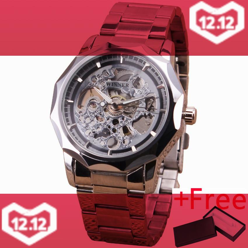 NGƯỜI CHIẾN THẮNG 162 Luxury Vàng Nam Đồng Hồ Cơ Tự Động Dây Thép không gỉ Skmei Mặt Số Đầu Thương Hiệu Thiết Kế Đồng Hồ Đeo Tay-quốc tế