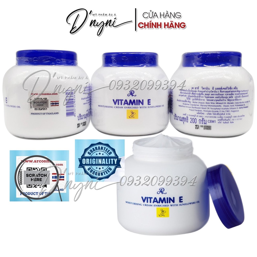 Kem dưỡng thể Vitamin E Thái Lan 200ml