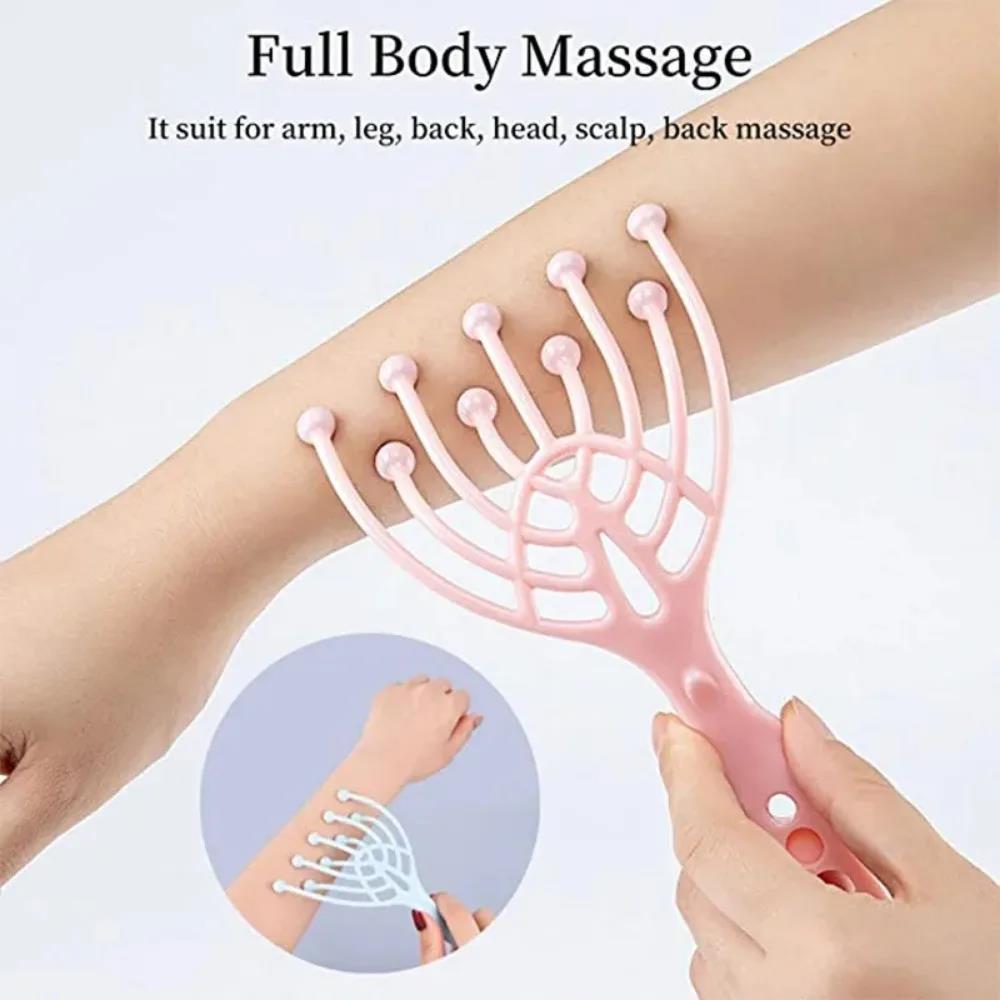 Jiufeng Fashion 1 Pc Head Massager Scalp Neck Comb Roller Five Finger 9 ...