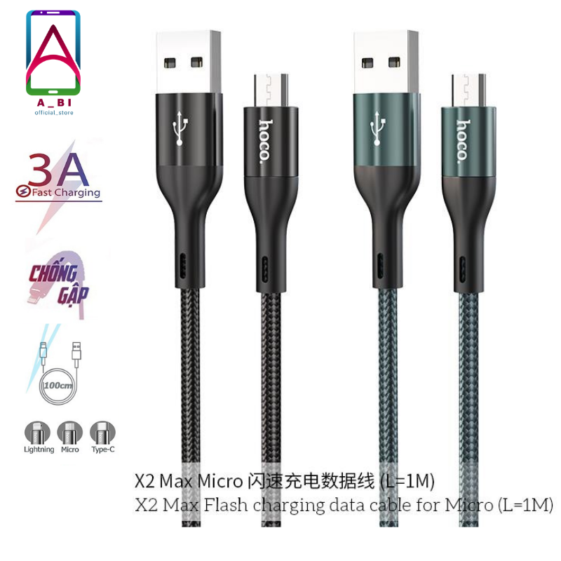 Cáp sạc nhanh lightning Hoco X2 Max 1M cho iphone/ipad /androi chính hãng