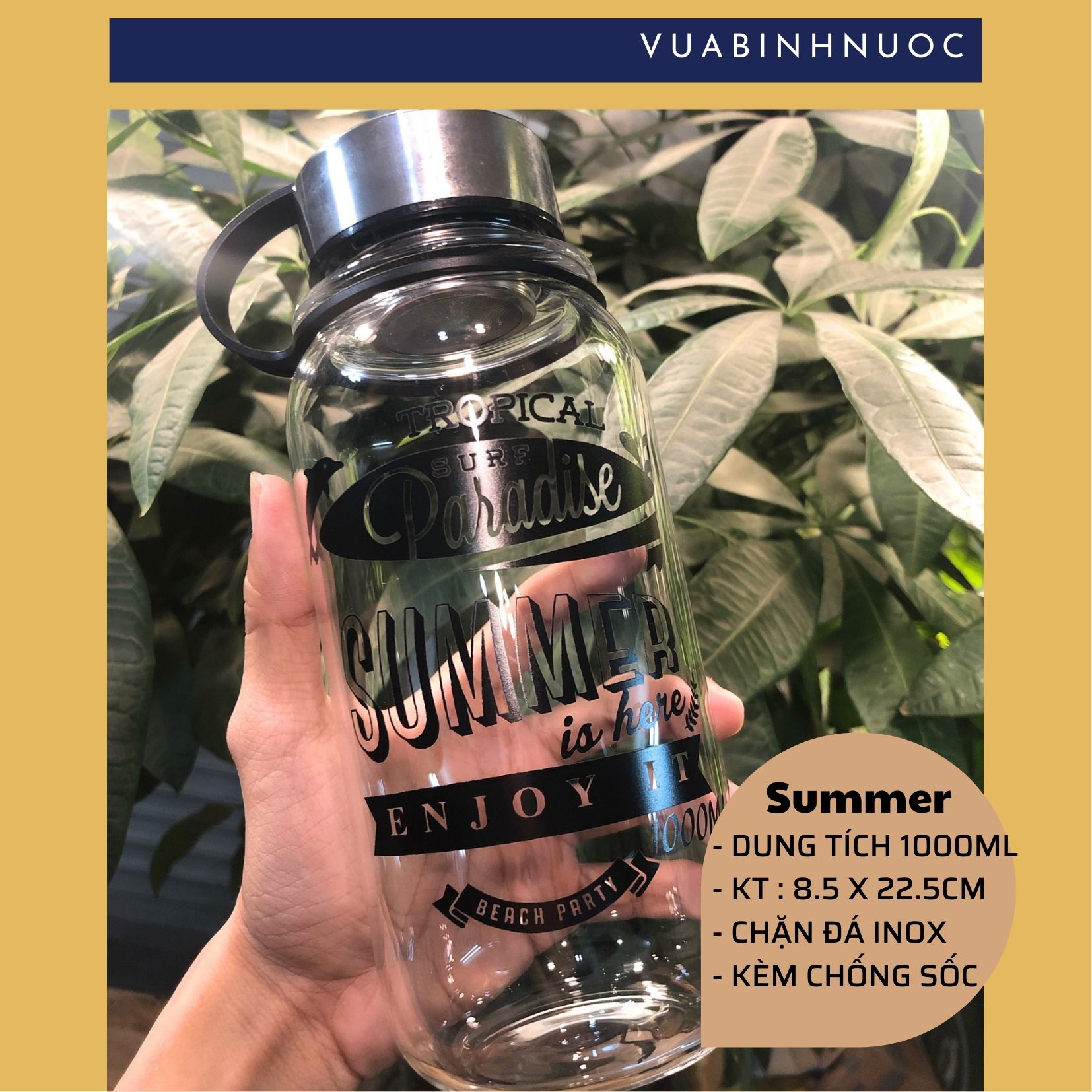 [HCM]Bình nước thủy tinh Summer 700ml - 1000ml