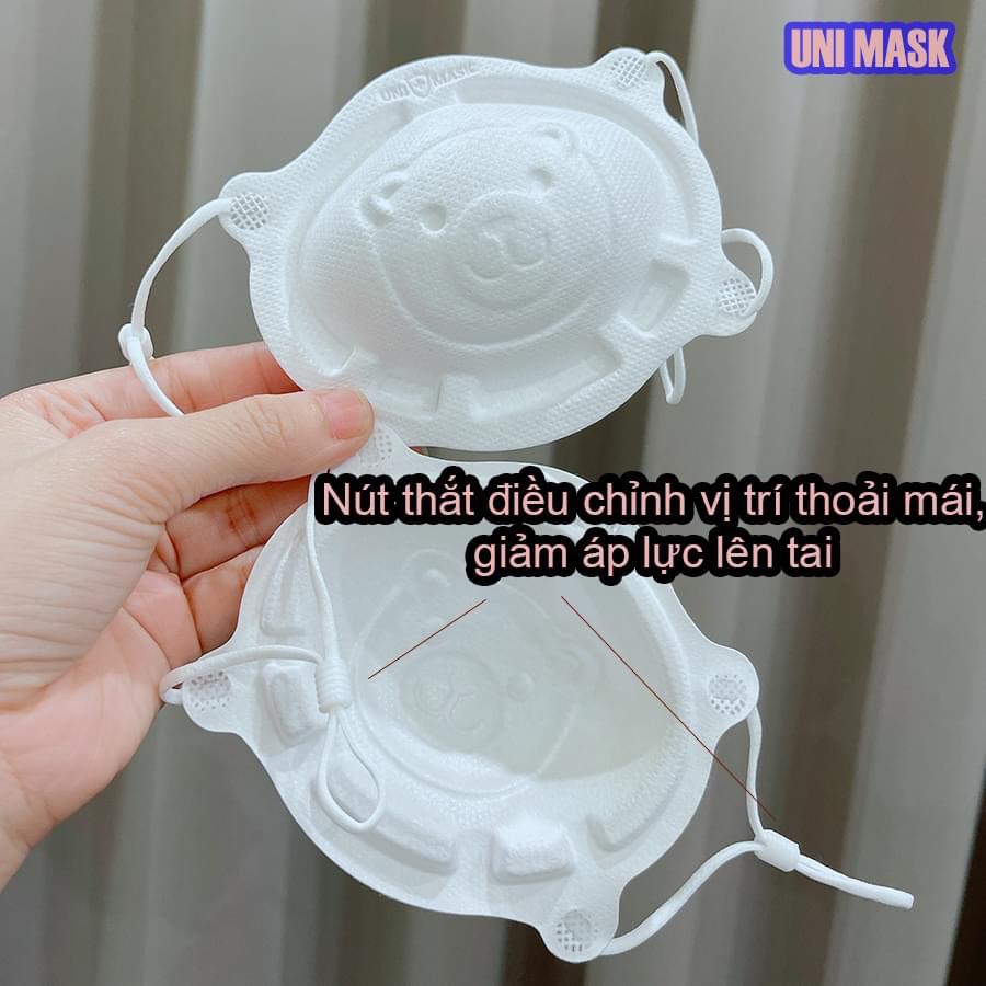 COMBO 2 SÉT 6C KT GẤU TRẮNG UNI MASK CAO CẤP CHO BÉ (0-3T)