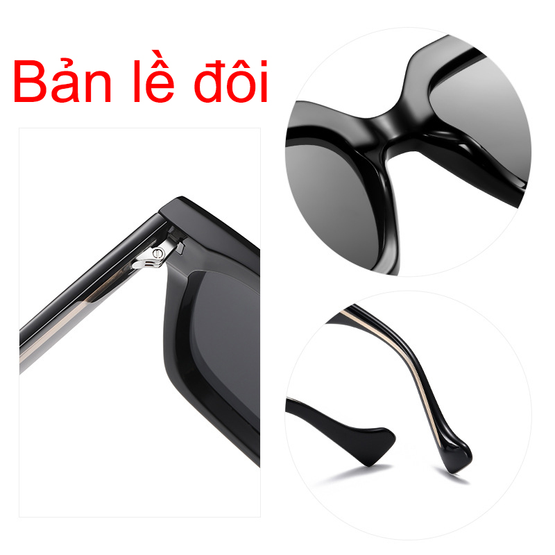 [Nhiều Màu] Kính râm mát phân cực Polarized vuông lớn nam nữ 9102