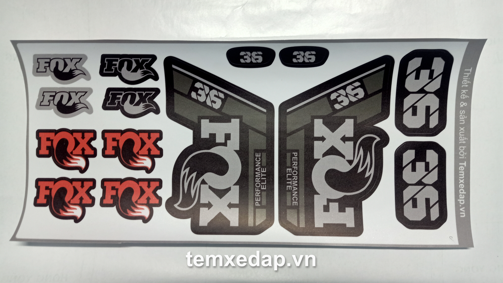 Tem decal dán phuộc xe đạp địa hình FOX 36 PERFORMANCE ELITE 2021 | Sticker phuộc xe đạp | Decal phuộc xe đạp | Tem phuộc xe đạp | Temxedap.vn
