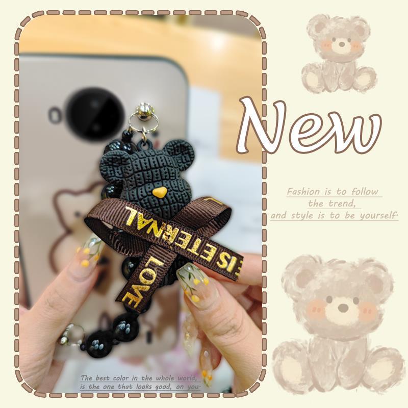 Black%20pearl%20pendant%20Dirt-resistant%20Phone%20Case%20For%20Nokia%20C20%20Plus%20Back%20Cover%20soft%20case%20Bear%20bracelet%20Anti-knock%20Cartoon%20-%20Image%203