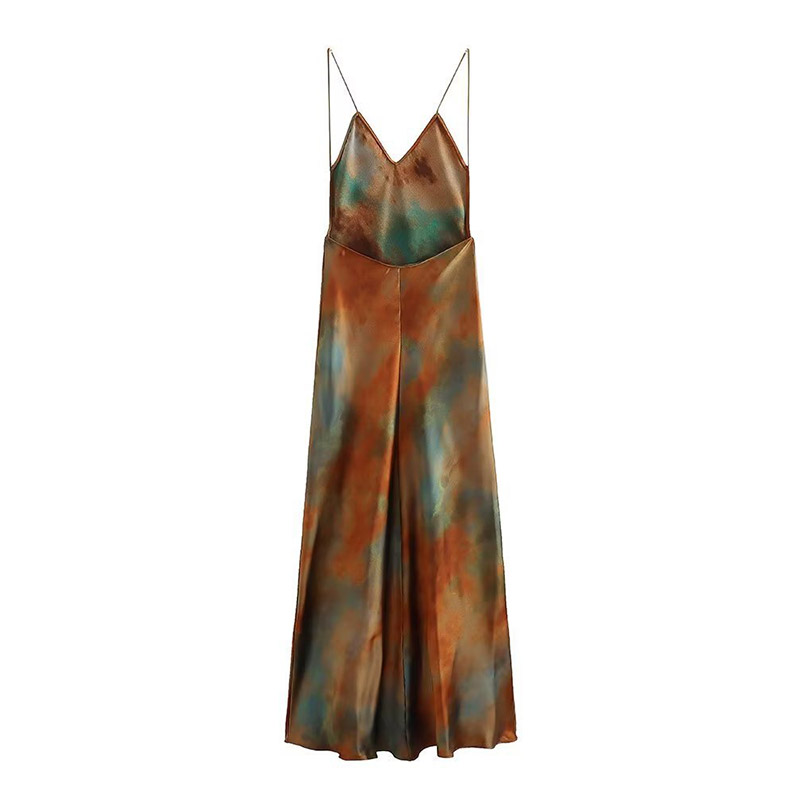 IEF Printed suspender long dress