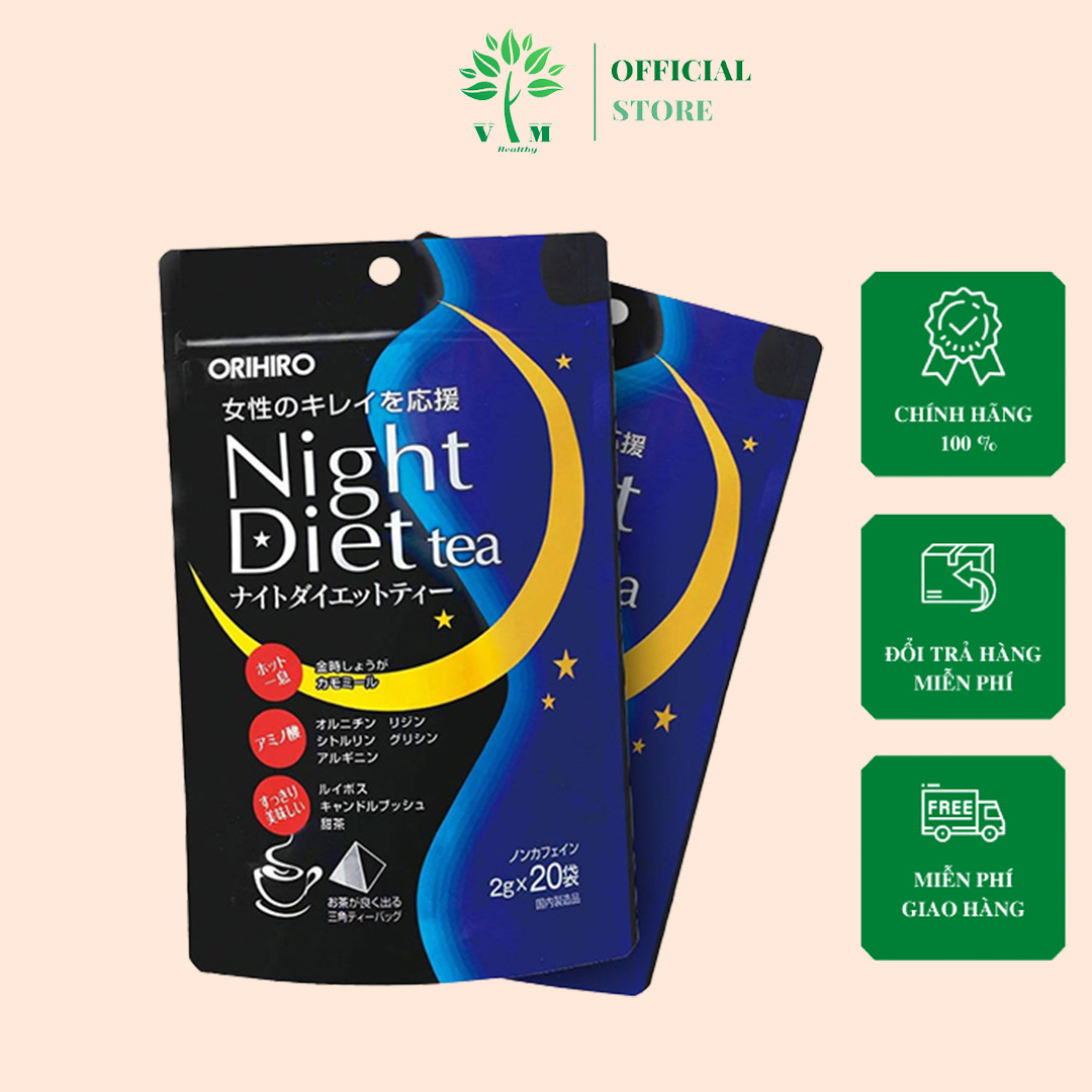 Trà Night Diet Tea Orihiro 24 gói hỗ trợ giảm cân hiệu quả, Ccải thiện giấc ngủ, ngủ sâu giấc thumbnail
