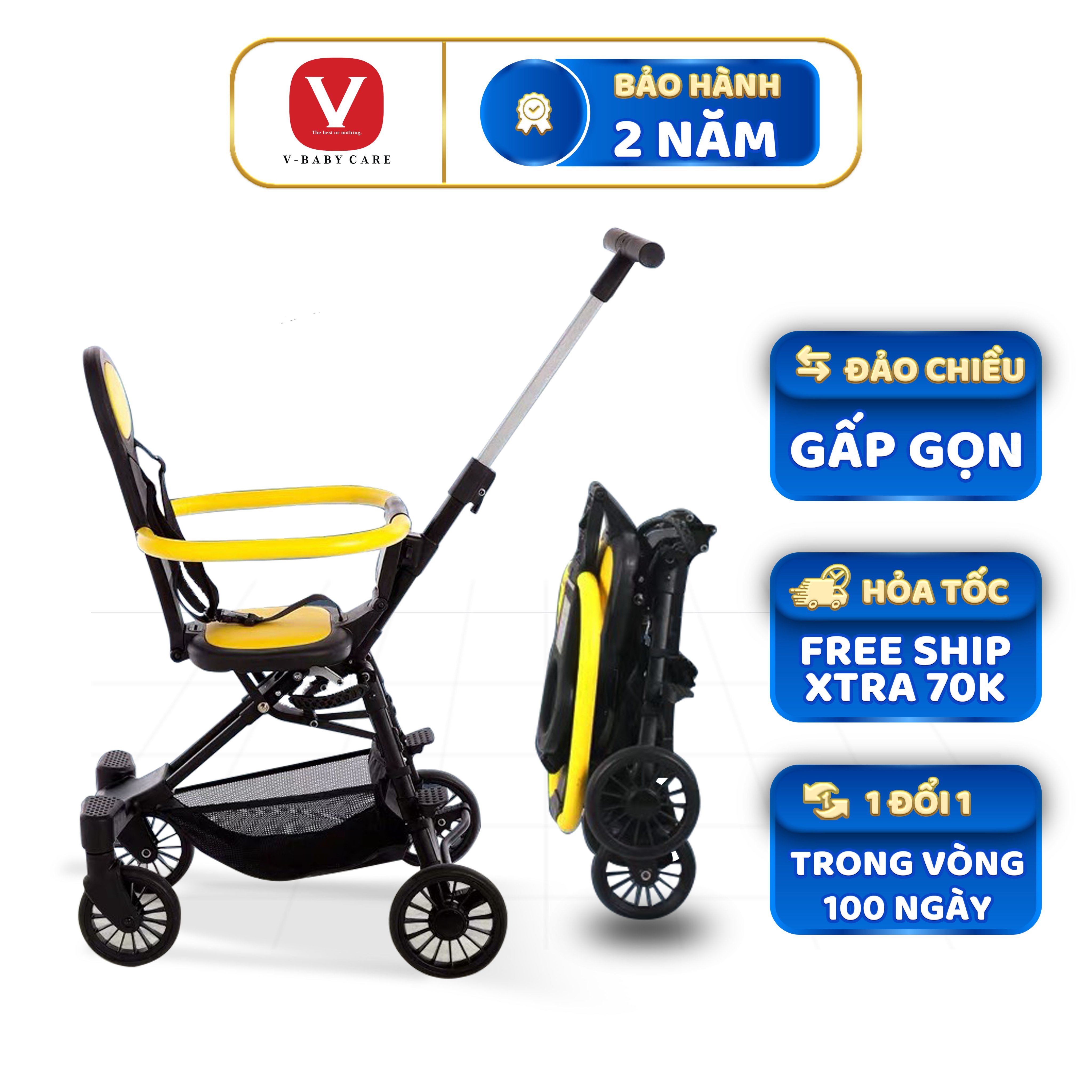 Xe đẩy gấp gọn đảo chiều Q1