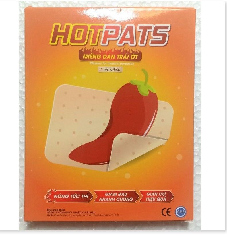 Miếng dán nóng trái ớt Hotpats Nóng tức thì Giảm đau nhanh chóng giãn cơ hi