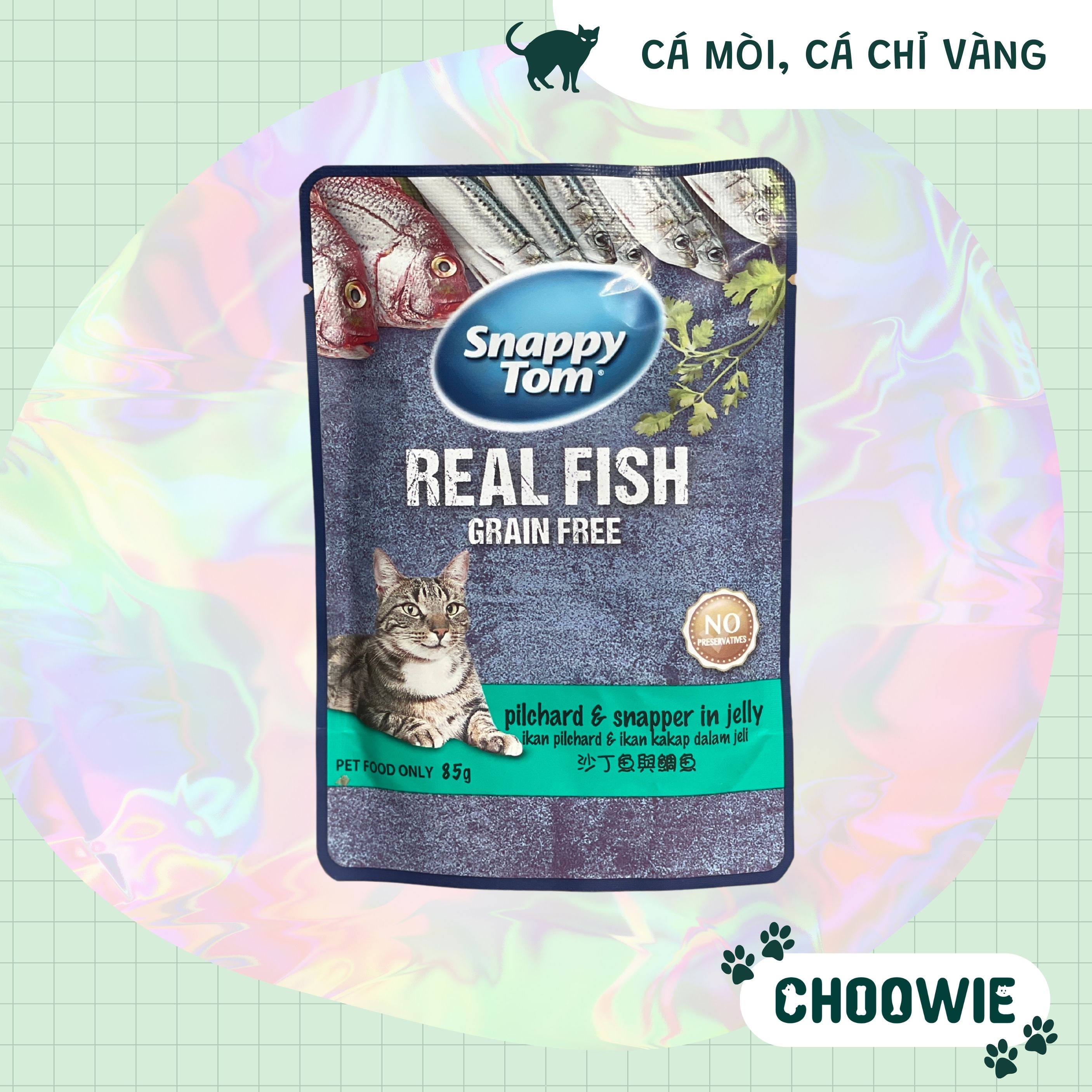 Pate snappy tom real fish real meat 85 gram dành cho mèo | đồ ăn cho mèo