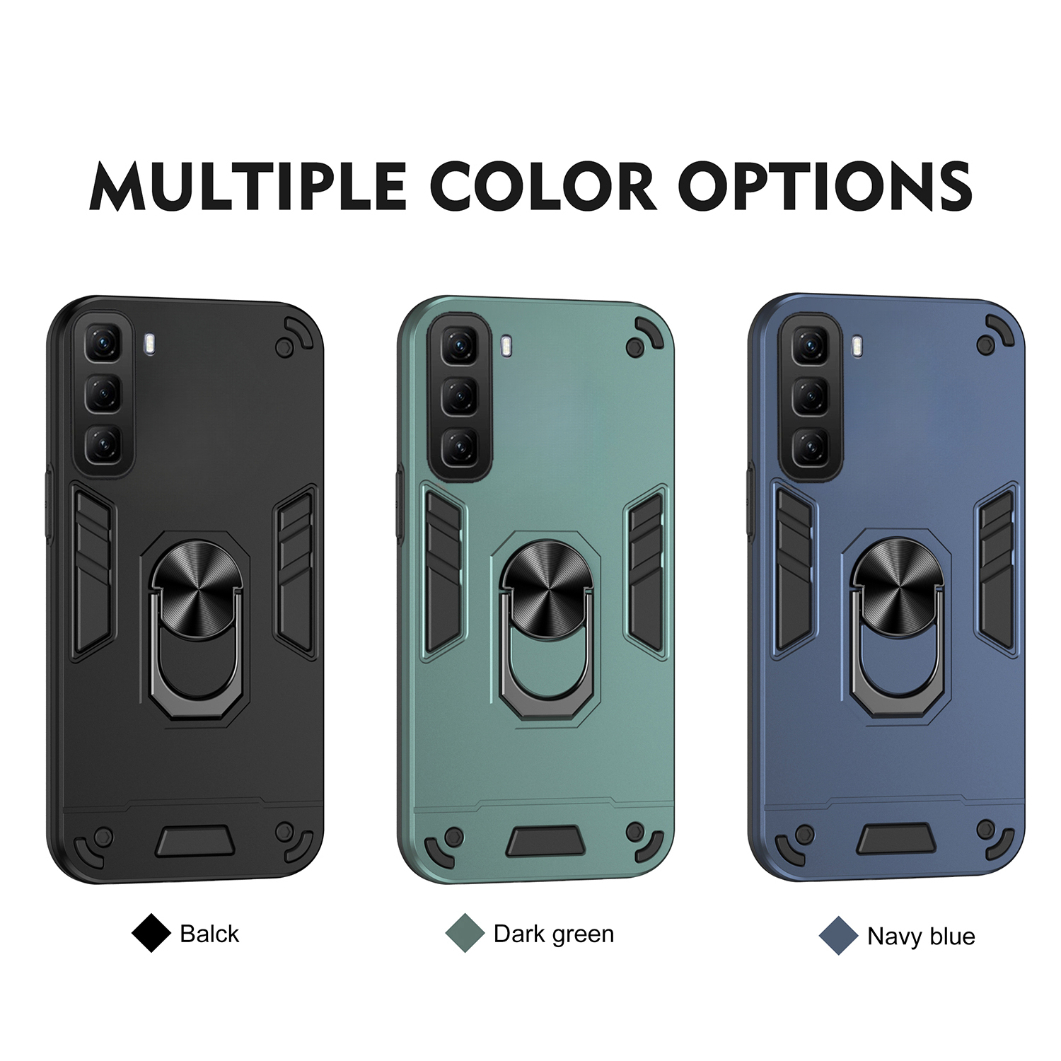 For infinix Hot 50 Pro case Shockproof Armor Stand with Holder Car adsorb Ring Back cover For infinix Hot 50 Pro Back cover Phone Cases. 